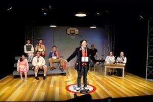 Center - Priscilla Cuellar, On bleachers (clockwise for top left) â€â€" Erica Murphy, David Frankenberger, Drew Gaver, Dean Davis, and Amy Baughman @ BroadwayWorld Center - Priscilla Cuellar, On bleachers (clockwise for top left) â€â€" Photo